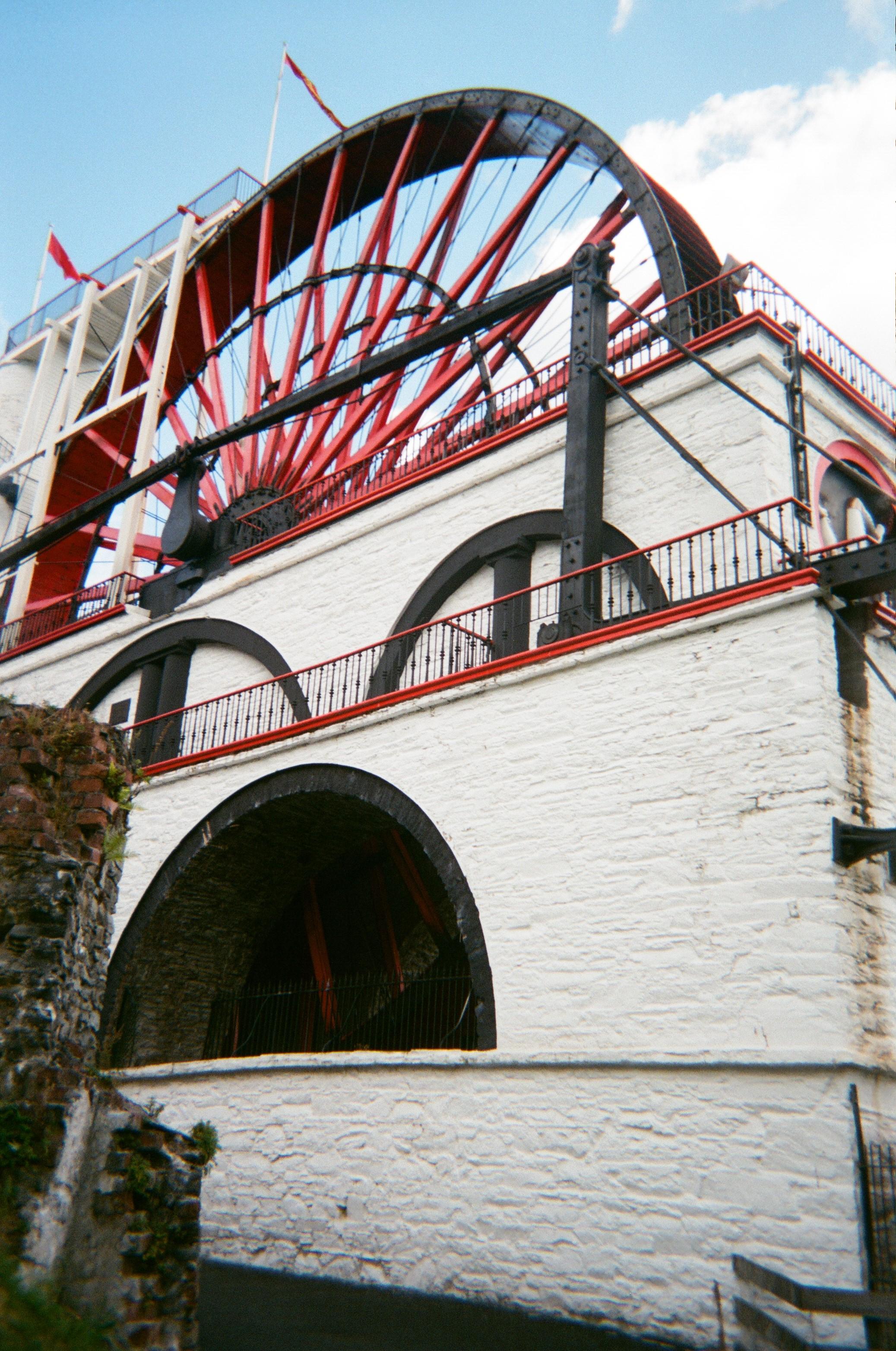 The Great Laxey Wheel, the Isle of Man's iconic red waterwheel